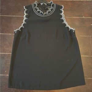 Women’s Black Sleeveless Blouse White top part formal sport summer travel casual